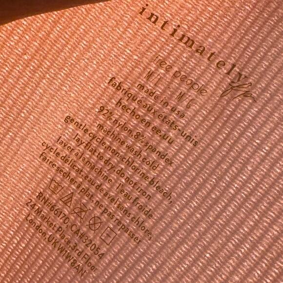 FREE PEOPLE‎ Meg Seamless V-Neck Bodysuit Rose Blush Pink Size M-L Intimately - Picture 9 of 11